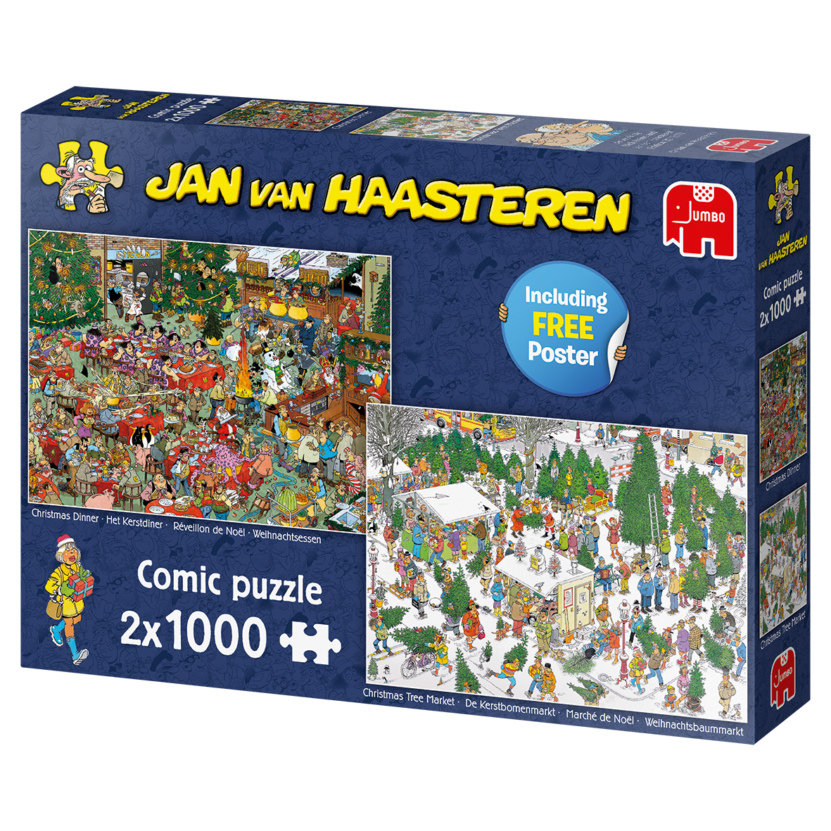 Jumbo Christmas Dinner 2 X 1000 Piece Jigsaw Puzzles Jan Van Haasteren 